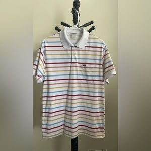 Lacoste Men's Short Sleeve Striped Polo Size 4